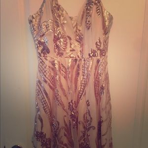 Gold sequin dress